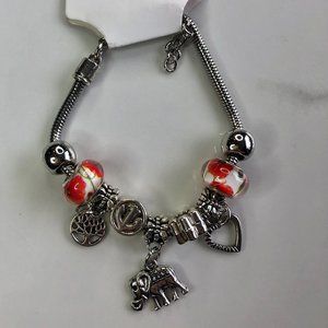 Antique style elephant charm bracelet